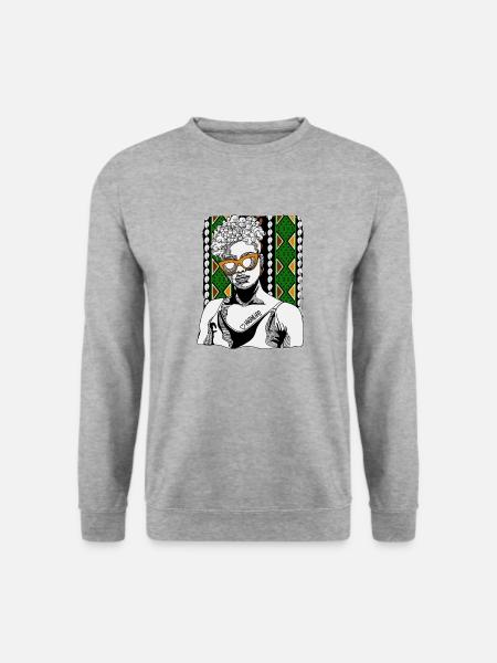Frau Mit Highlife-tattoo - Unisex Pullover - Weißgrau meliert