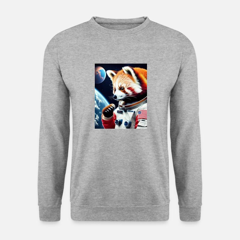 Panda roux dans l’espace - Sweat-shirt Unisexe - gris chiné