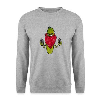 Pickle - Vinegar Rogue - Word Game - Unisex Sweatshirt - salt & pepper - Front - Alina (178cm) & Michal (187cm)