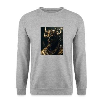 Golden King - Unisex Pullover - Weißgrau meliert - Vorne - Alina (178cm) & Michal (187cm)
