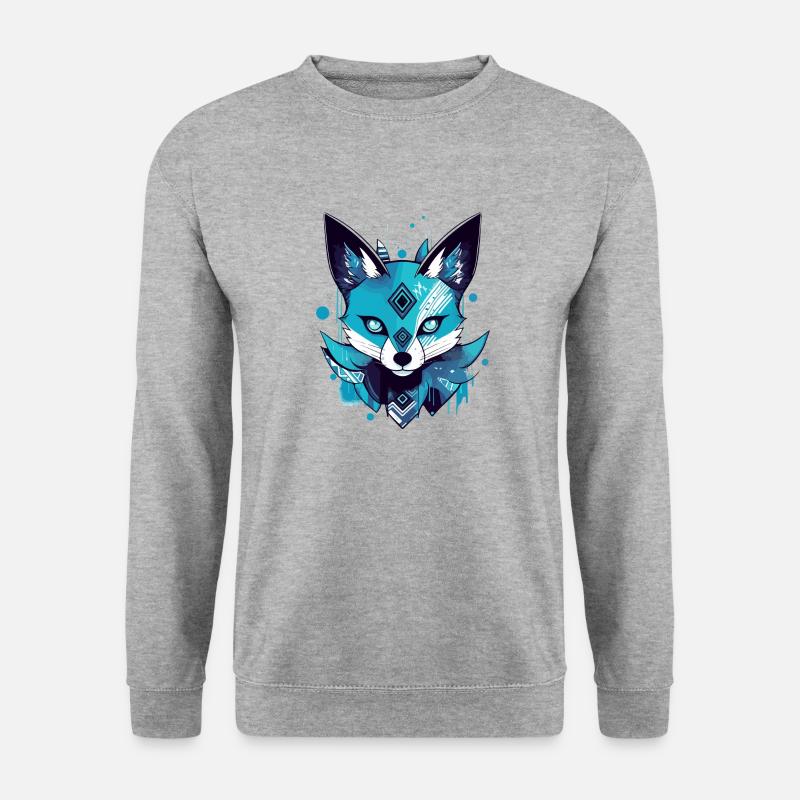 Azi der Blaufuchs - Unisex Pullover - Weißgrau meliert