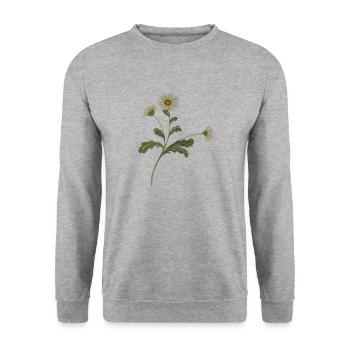 Gänseblümchen - Unisex Pullover - Weißgrau meliert - Vorne - Alina (178cm) & Michal (187cm)