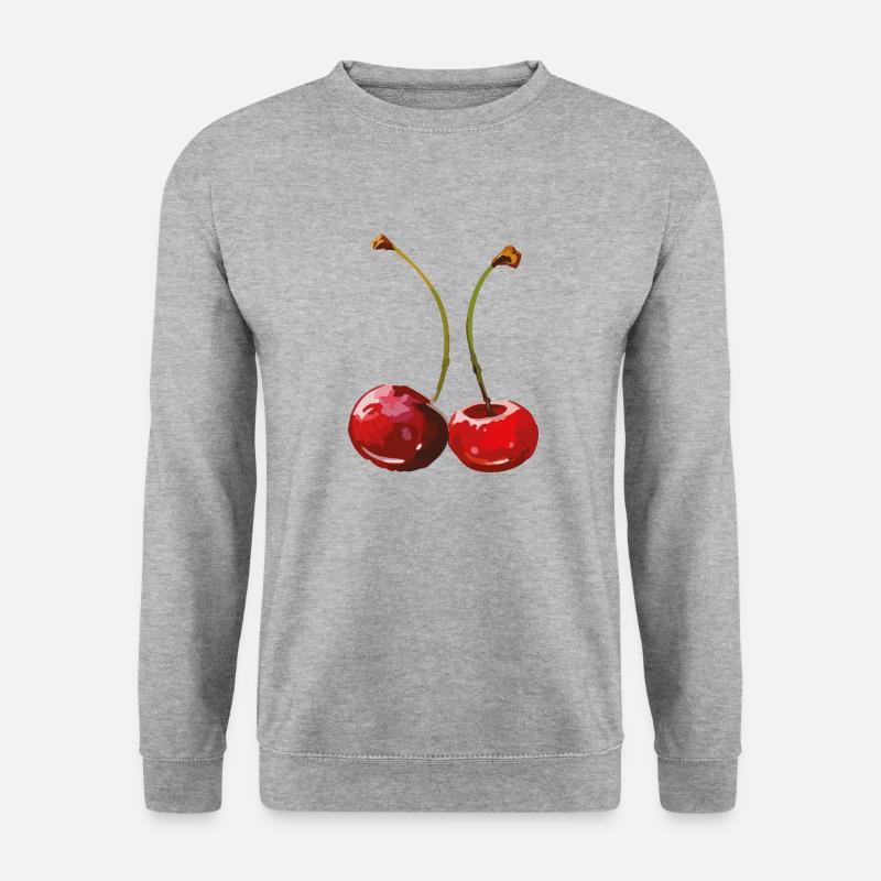 kirschen - Unisex Pullover - Weißgrau meliert