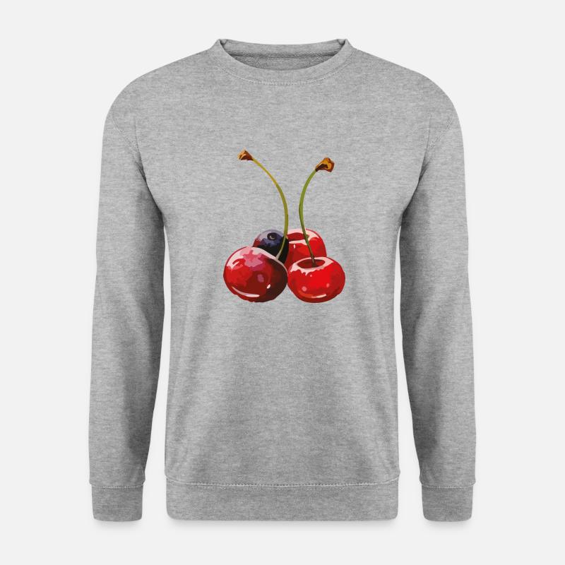 kirschen blaubeeren - Unisex Pullover - Weißgrau meliert