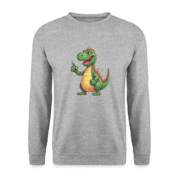 Un Dino auquel vous pouvez faire confiance Un pouce levé pour vous - Sweat-shirt Unisexe - gris chiné - Devant - Alina (178cm) & Michal (187cm)