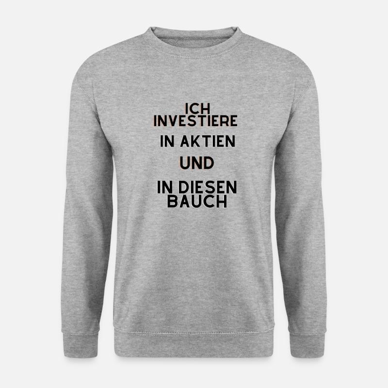Investment Lustigesprüche - Unisex Pullover - Weißgrau meliert