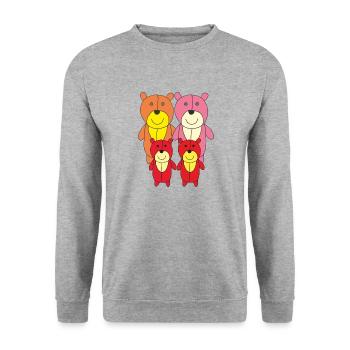 Famille Bears - Sweat-shirt Unisexe - gris chiné - Devant - Alina (178cm) & Michal (187cm)