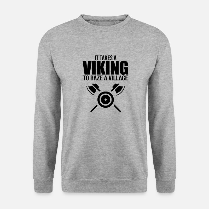 Zerstöre ein Dorfzitat - Unisex Pullover - Weißgrau meliert