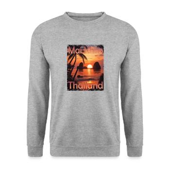 Vacances d’été à Mai Khao Beach, Phuket - Sweat-shirt Unisexe - gris chiné - Devant - Alina (178cm) & Michal (187cm)