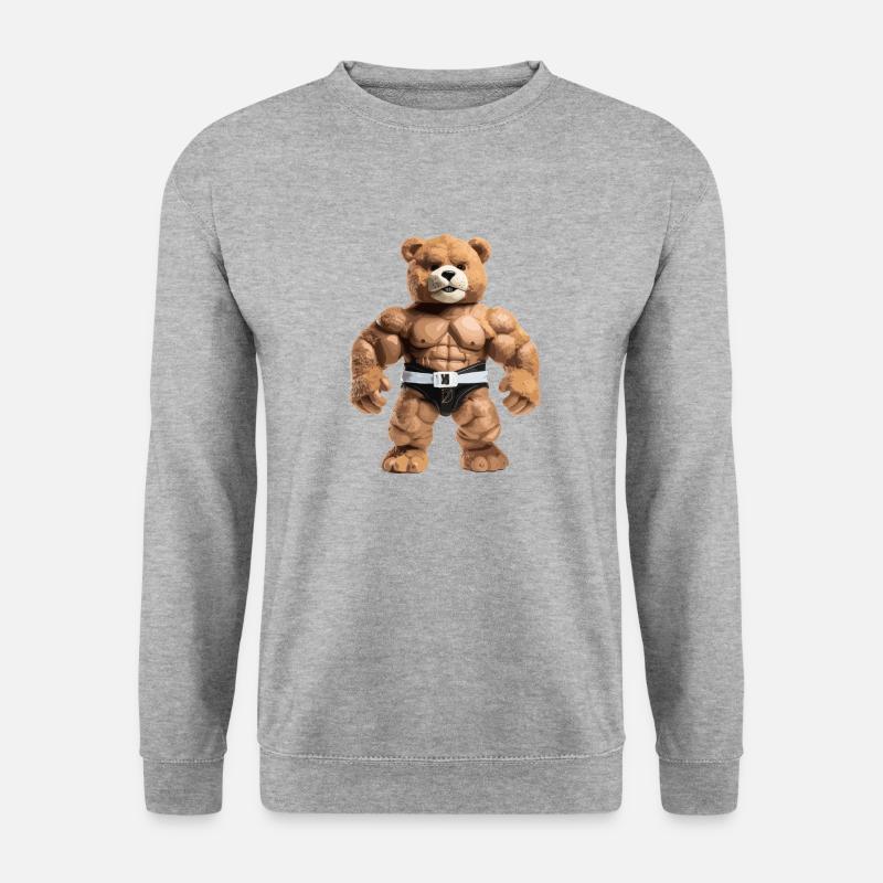 starker Teddy - Unisex Pullover - Weißgrau meliert