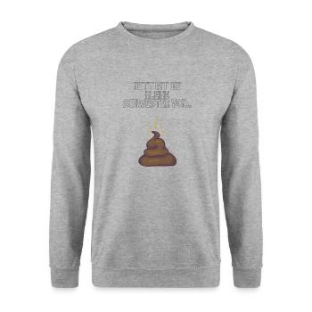 Nett ist die kleine Schwester von... - Unisex Pullover - Weißgrau meliert - Vorne - Alina (178cm) & Michal (187cm)