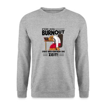 Keine Zeit für BurnOut - Unisex Pullover - Weißgrau meliert - Vorne - Alina (178cm) & Michal (187cm)