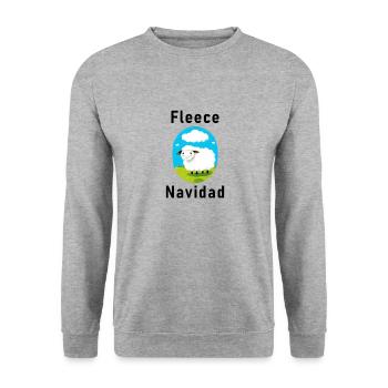 "Fleece Navidad" Christmas festive pun - Unisex Sweatshirt - salt & pepper - Front - Alina (178cm) & Michal (187cm)