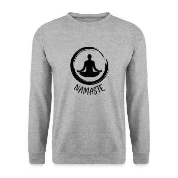 Yoga / Namaste / Fleur de lotus - Sweat-shirt Unisexe - gris chiné - Devant - Alina (178cm) & Michal (187cm)