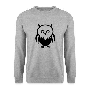 Steinkauz - Unisex Pullover - Weißgrau meliert - Vorne - Alina (178cm) & Michal (187cm)