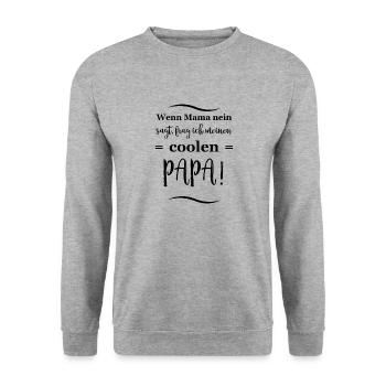 lustige sprüche cooler papa - Unisex Pullover - Weißgrau meliert - Vorne - Alina (178cm) & Michal (187cm)