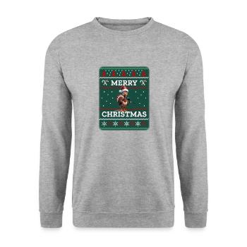 Paintball dinde souhaitant un joyeux Noël - Sweat-shirt Unisexe - gris chiné - Devant - Alina (178cm) & Michal (187cm)