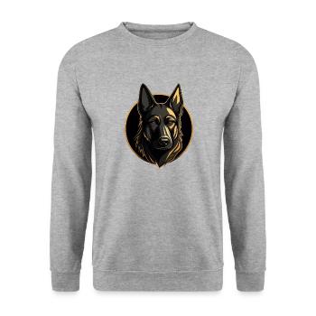 Berger allemand Deutscher Schäferhund Logo - Sweat-shirt Unisexe - gris chiné - Devant - Alina (178cm) & Michal (187cm)