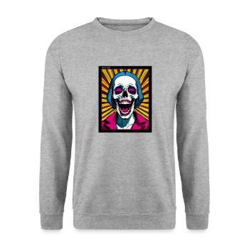 gedankenstürme three - Unisex Pullover - Weißgrau meliert - Vorne - Alina (178cm) & Michal (187cm)