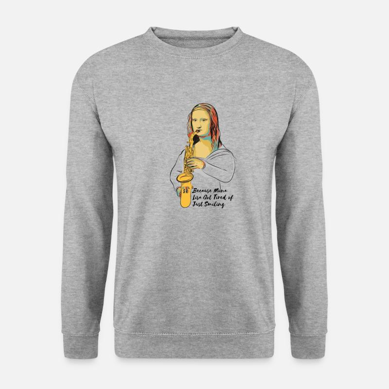 Mona sax Lisa - Unisex Pullover - Weißgrau meliert