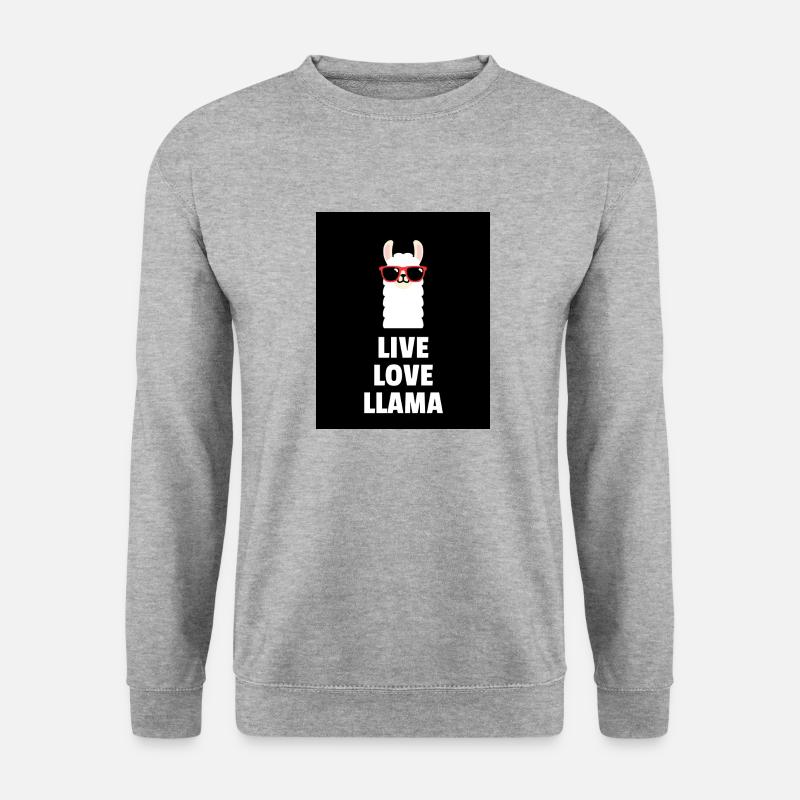 Lebe Liebe Lama - Unisex Pullover - Weißgrau meliert