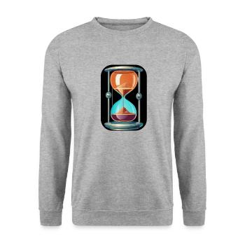 Sanduhr Sand Uhr hourglass abstrakt Stundenglas - Unisex Sweatshirt - salt & pepper - Front - Alina (178cm) & Michal (187cm)