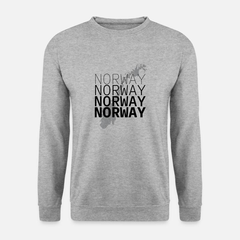 Norway vier Schriftzüge - Unisex Pullover - Weißgrau meliert