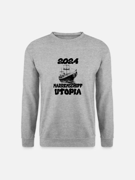 Narrenschiff Utopi, 2024 - Unisex Pullover - Weißgrau meliert