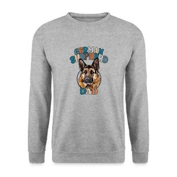 German Shepherd Dad Dogs Dog Father's Day Wilsigns - Unisex Sweatshirt - salt & pepper - Front - Alina (178cm) & Michal (187cm)