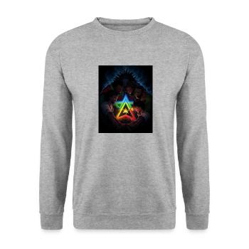 Die gute Nachricht - Unisex Pullover - Weißgrau meliert - Vorne - Alina (178cm) & Michal (187cm)