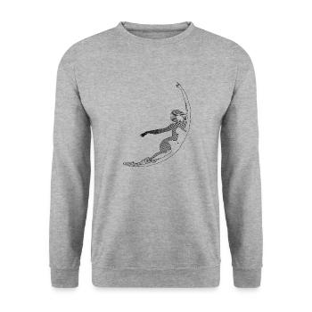 Lune - Sweat-shirt Unisexe - gris chiné - Devant - Alina (178cm) & Michal (187cm)