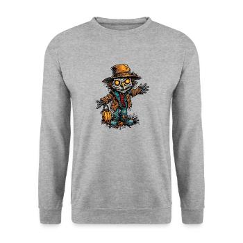 Scarecrow / Harvest Worker / Corn Field / Field - Unisex Sweatshirt - salt & pepper - Front - Alina (178cm) & Michal (187cm)