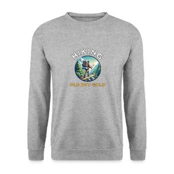 Old but Gold and Hiking - Unisex Pullover - Weißgrau meliert - Vorne - Alina (178cm) & Michal (187cm)