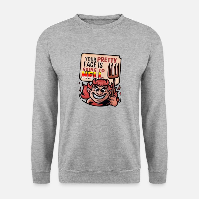 Teuflischer Charme - Unisex Pullover - Weißgrau meliert