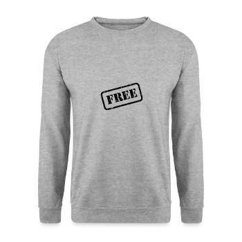 Free Freiheit - Unisex Pullover - Weißgrau meliert - Vorne - Alina (178cm) & Michal (187cm)