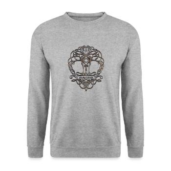 Vikings norden valhalla suède scandinavia flaga - Sweat-shirt Unisexe - gris chiné - Devant - Alina (178cm) & Michal (187cm)