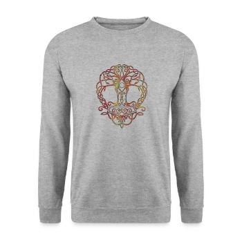 Vikings norden valhalla suède scandinavia flaga - Sweat-shirt Unisexe - gris chiné - Devant - Alina (178cm) & Michal (187cm)