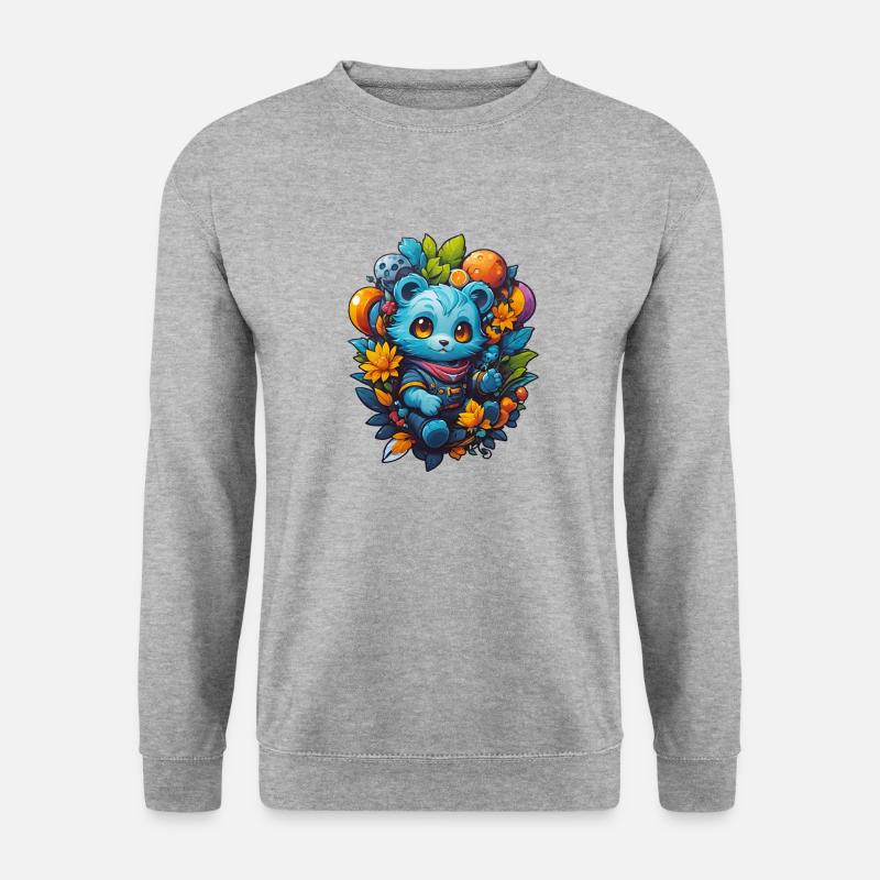 Sommerbärchen - Unisex Pullover - Weißgrau meliert