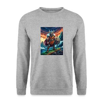Guerriers vikings - Sweat-shirt Unisexe - gris chiné - Devant - Alina (178cm) & Michal (187cm)
