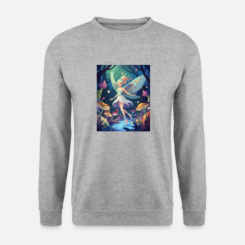 Zauberhafte Waldfee - Unisex Pullover - Weißgrau meliert