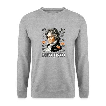 Ludwig van Beethoven - Unisex Pullover - Weißgrau meliert - Vorne - Alina (178cm) & Michal (187cm)