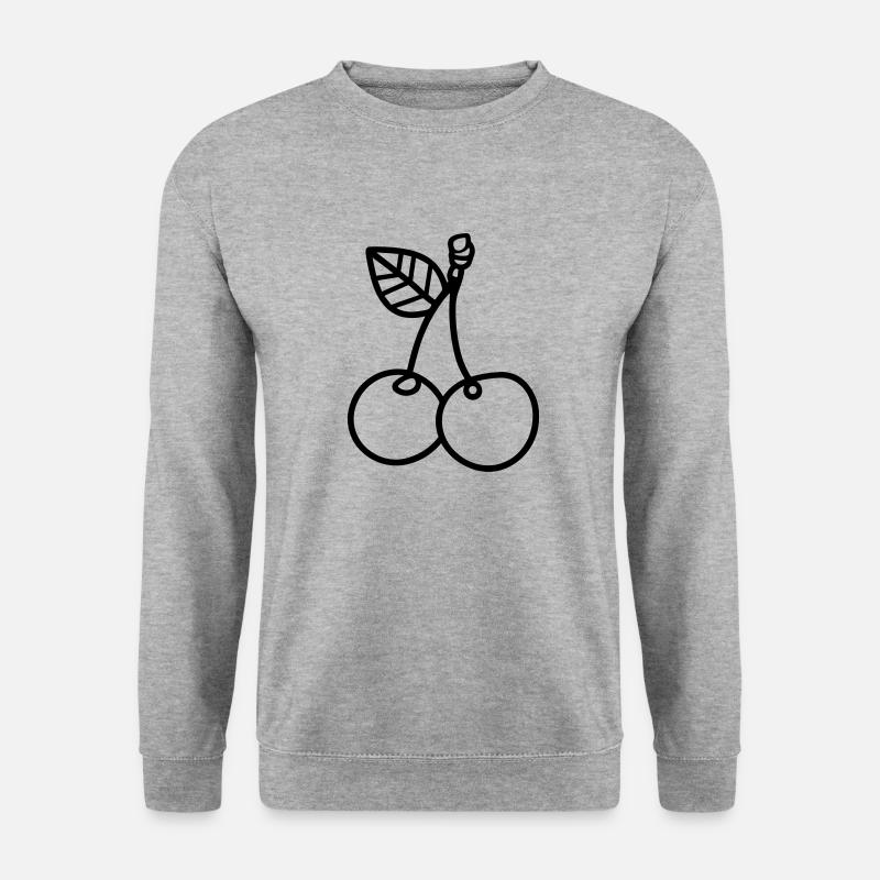 Kirsche - Unisex Pullover - Weißgrau meliert