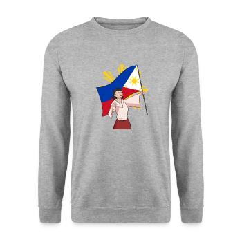 Philippines Drapeau philippin Pride I cadeau - Sweat-shirt Unisexe - gris chiné - Devant - Alina (178cm) & Michal (187cm)