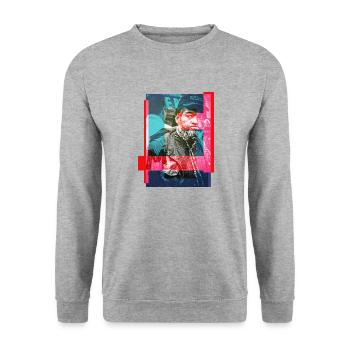NYC Man - Analog Past 2023 - Unisex Pullover - Weißgrau meliert - Vorne - Alina (178cm) & Michal (187cm)
