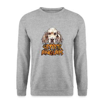 Setter Anglais Lemon CO - Sweat-shirt Unisexe - gris chiné - Devant - Alina (178cm) & Michal (187cm)
