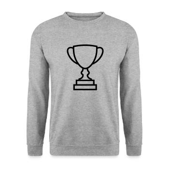 trophy - Unisex Sweatshirt - salt & pepper - Front - Alina (178cm) & Michal (187cm)