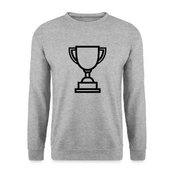 trophy - Unisex Sweatshirt - salt & pepper - Front - Alina (178cm) & Michal (187cm)