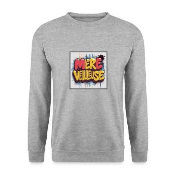 Mère veilleuse : Hommage aux Mamans : T-shirt Mère - Sweat-shirt Unisexe - gris chiné - Devant - Alina (178cm) & Michal (187cm)