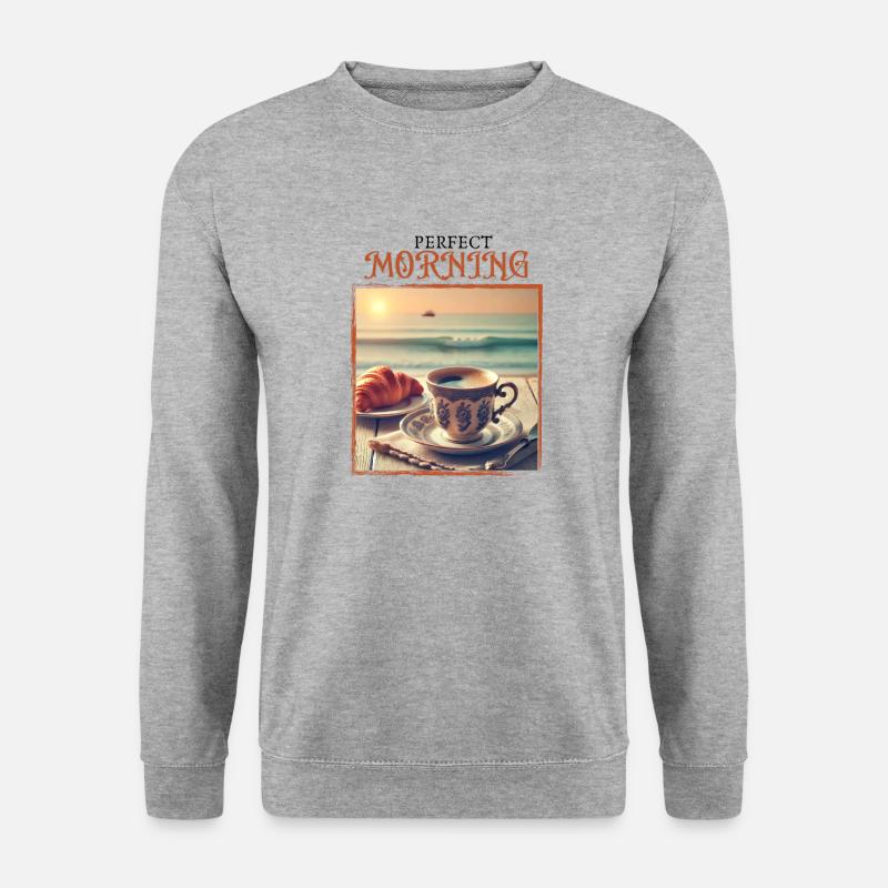 Perfekter Morgen - Unisex Pullover - Weißgrau meliert