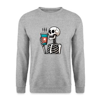 Caffé Os Tee - Unisex Pullover - Weißgrau meliert - Vorne - Alina (178cm) & Michal (187cm)